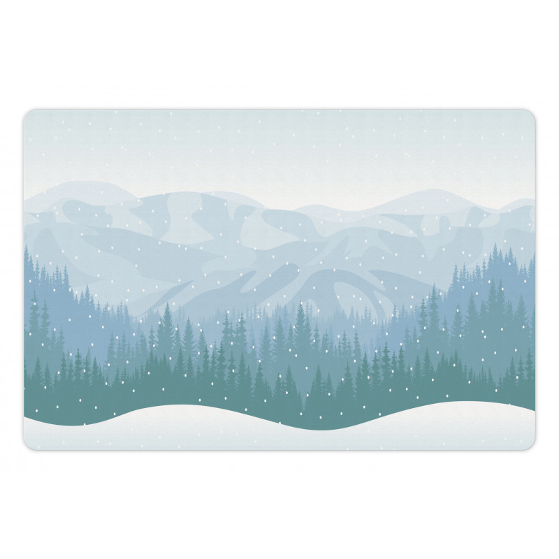 Mountains Winter Snowflake Pet Mat