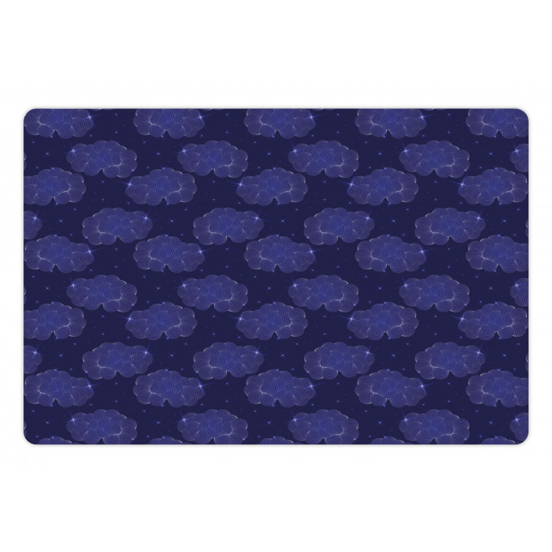 Zentangle Clouds Stars Graphic Pet Mat