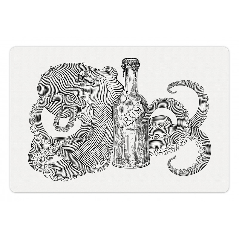 Sea Animal Holding a Bottle Pet Mat