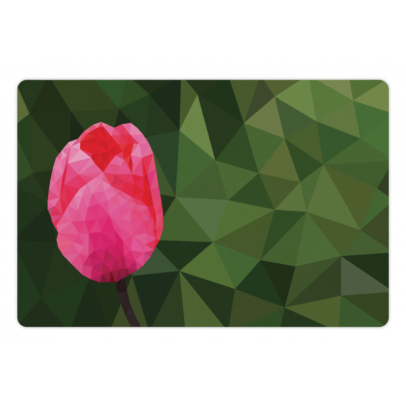 Geometric Tulip on Mosaic Pet Mat