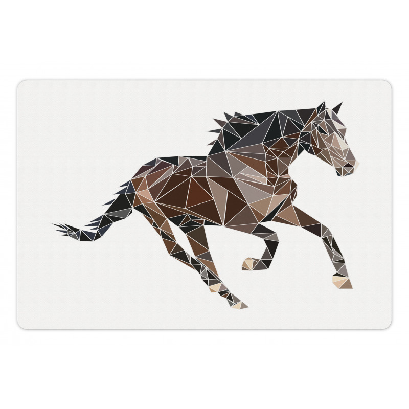 Brown Tones Triangle Horse Pet Mat