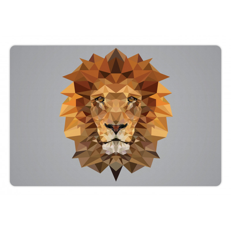 Lion in Geometric Details Pet Mat