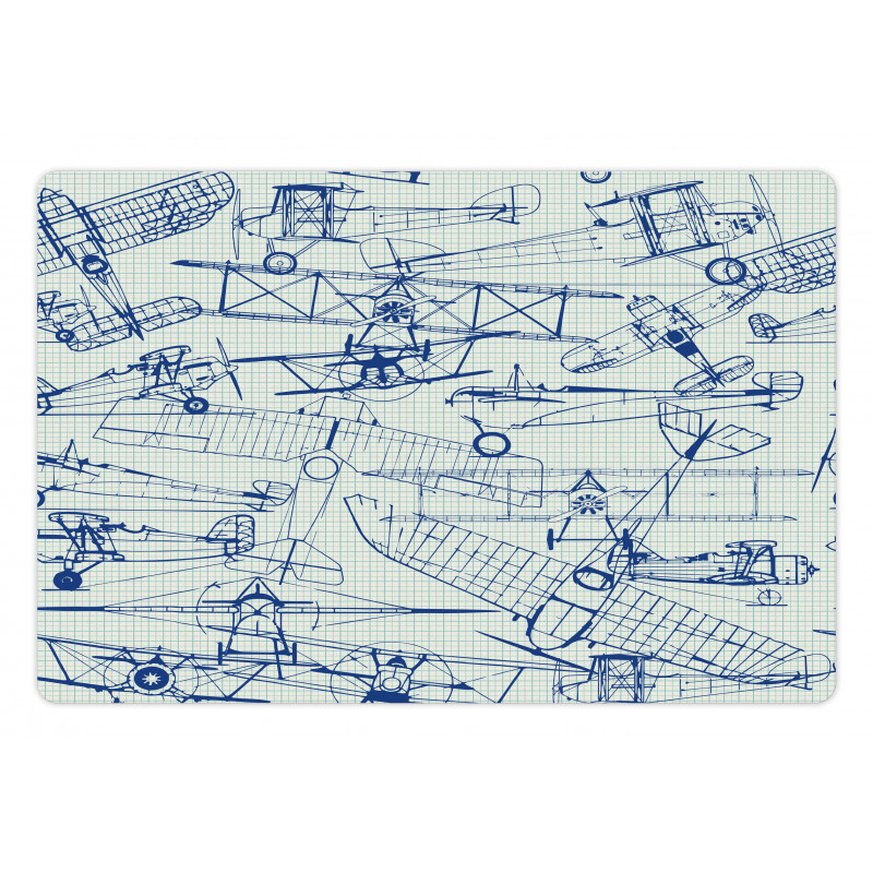 Old Airplane Drawing Pet Mat