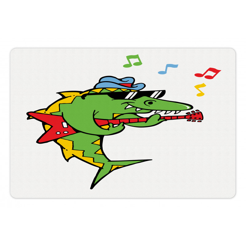 Crocodile Holding Guitar Pet Mat