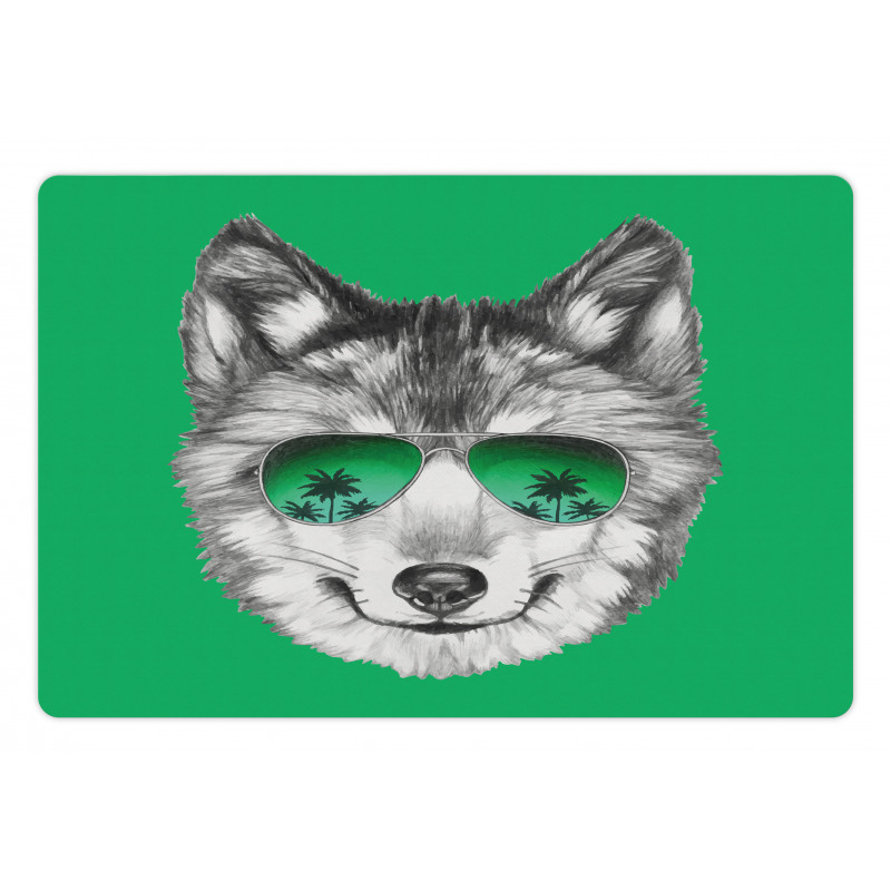 Exotic Wolf Portrait Pet Mat