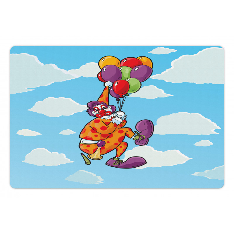 Clown Taken by His Balloons Pet Mat