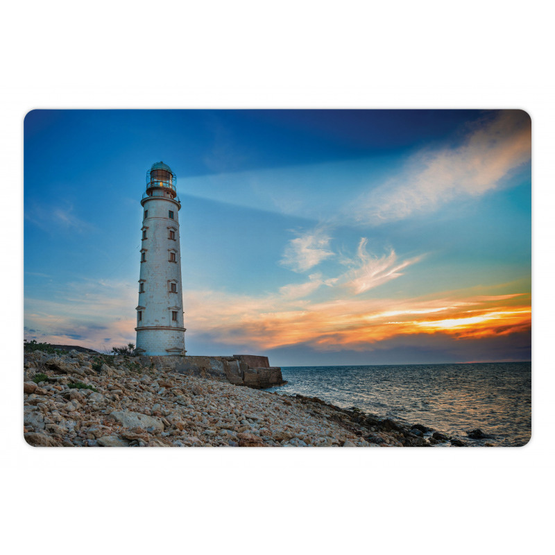 Lighthouse at Sunset Sea Pet Mat