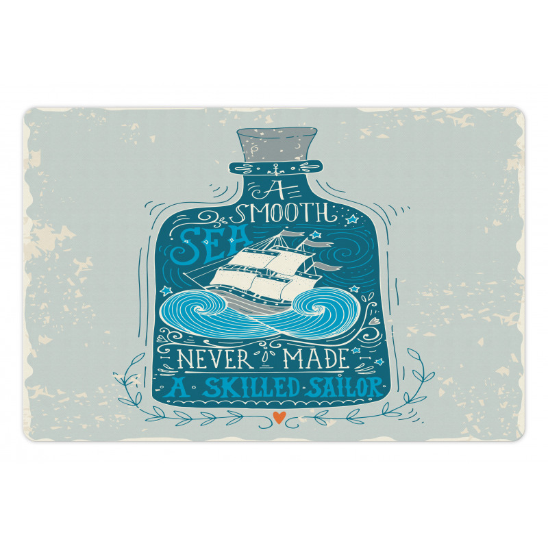 Bottle with Ship and Text Pet Mat