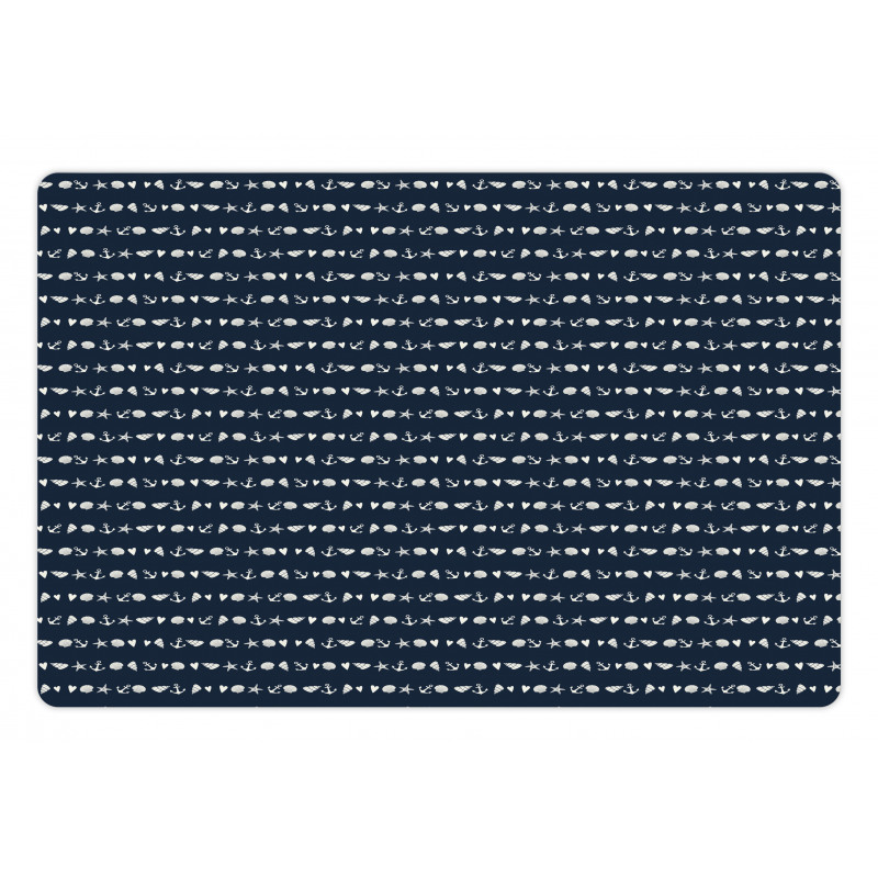 Horizontal Nautical Items Pet Mat