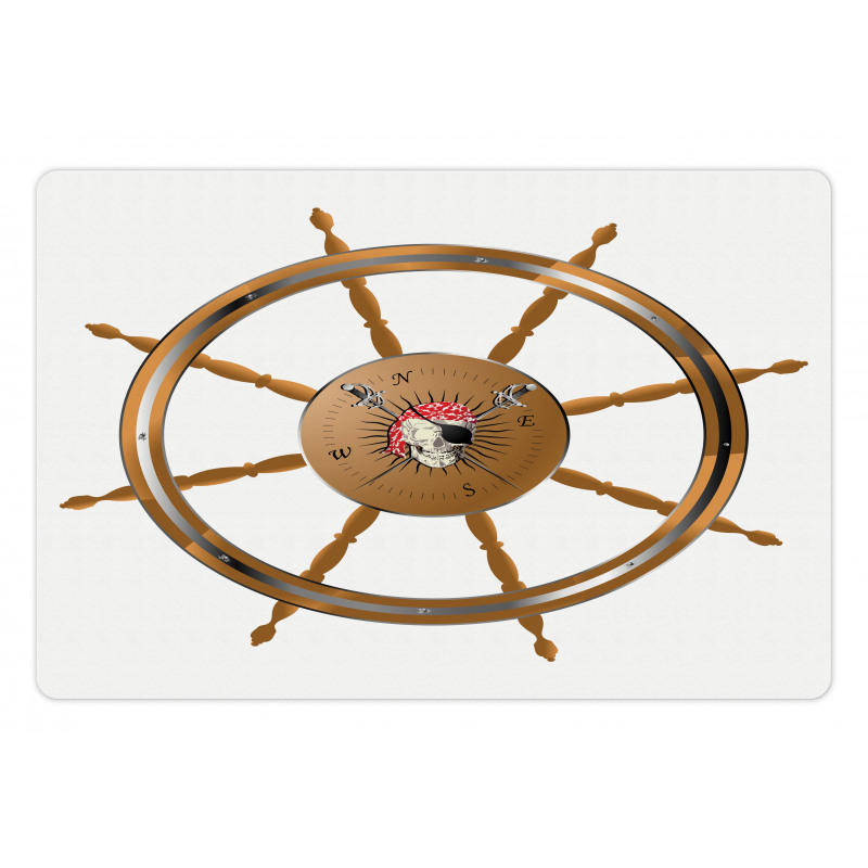 Pirate Sea Ship Wheel Pet Mat