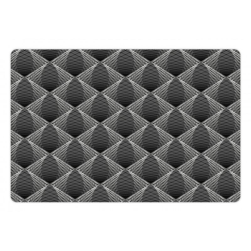 Rhombus Grid Like Streaks Pet Mat