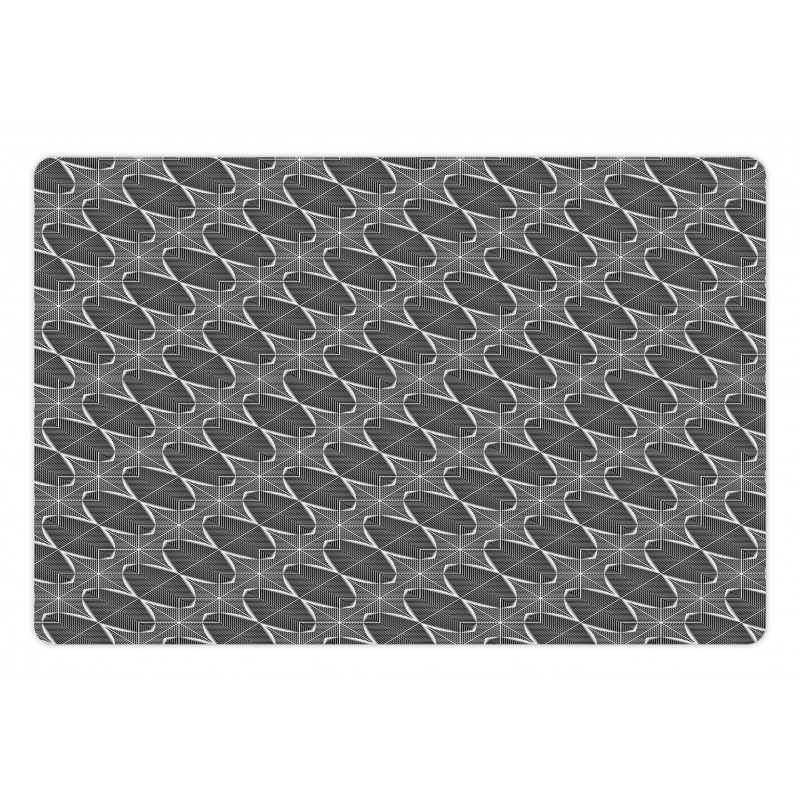 Round Geometric Streaks Pet Mat