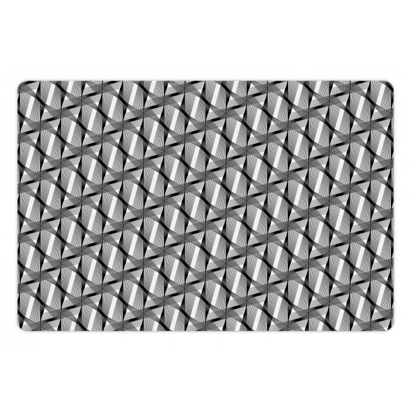 Monotone Greyscale Shapes Pet Mat