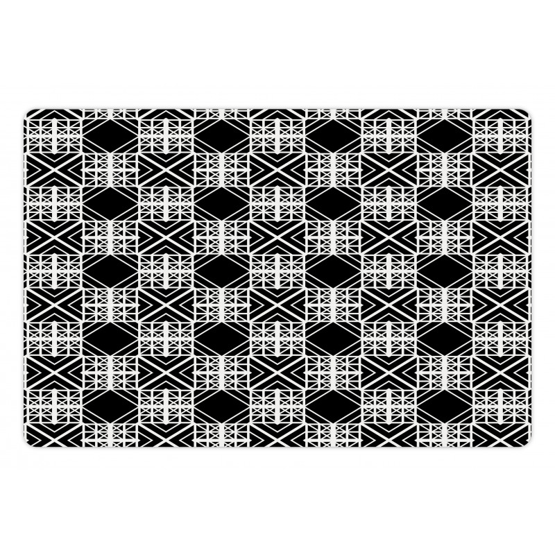 Artwork of Squares Stripes Pet Mat