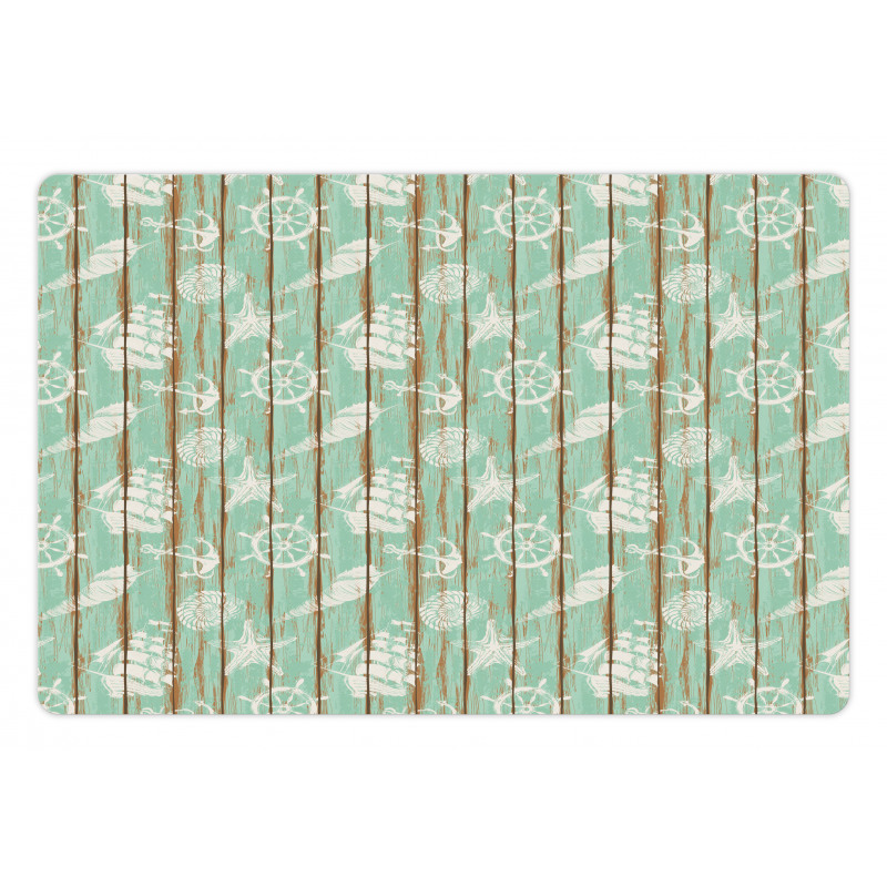 Mint Seashell Sailing Pet Mat