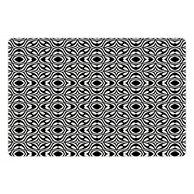 Retro Monotone Drop Rounds Pet Mat