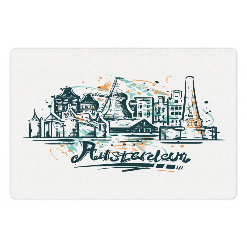 City Scenery Painting Pet Mat