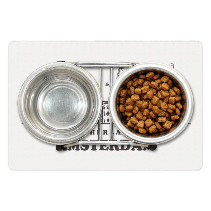 Netherlands City Skyline Pet Mat