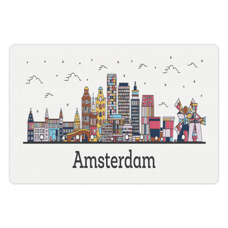 Netherlands Cityscape Pet Mat