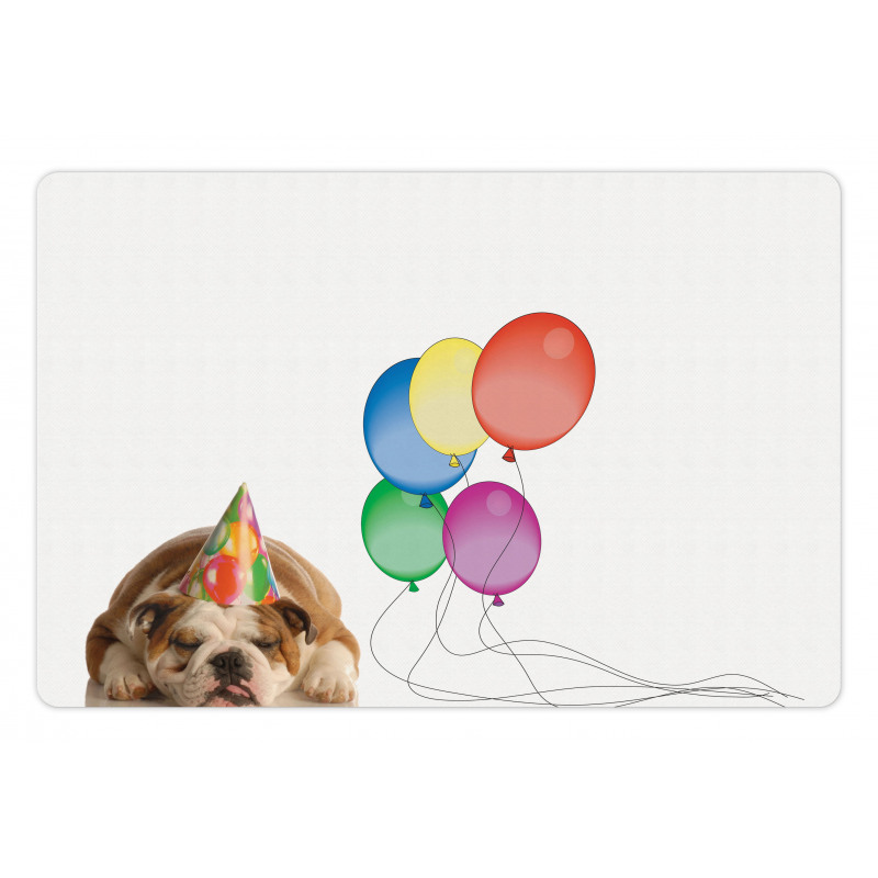 Doggie in a Birthday Hat Pet Mat