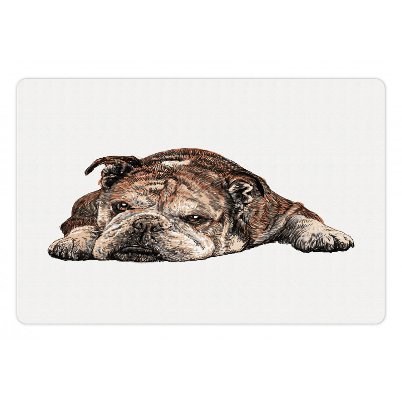 Single Hand Drawn Bulldog Pet Mat