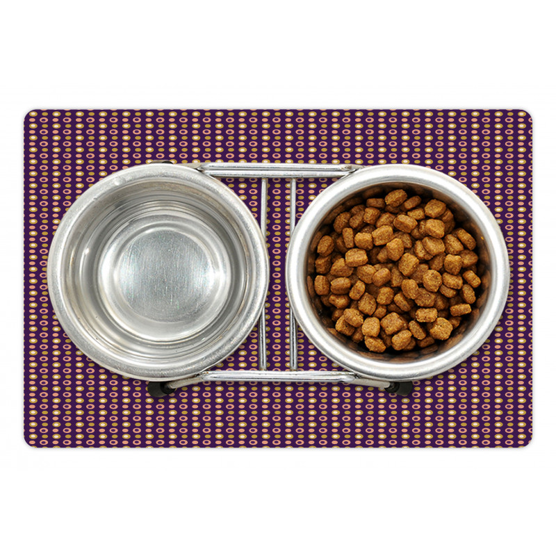 Round Retro Style Elements Pet Mat