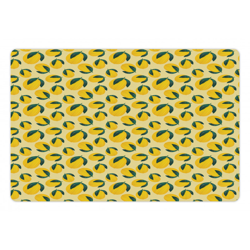 Graphic Lemons Leaves Pet Mat