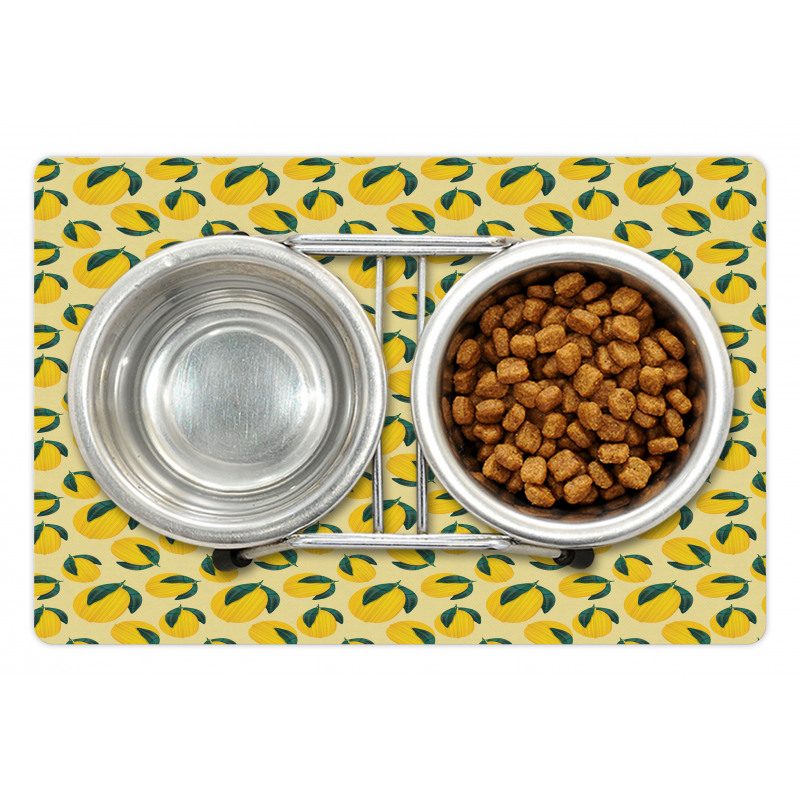 Graphic Lemons Leaves Pet Mat