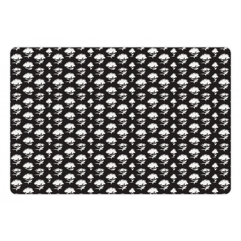 Monotone Peony Shapes Pet Mat