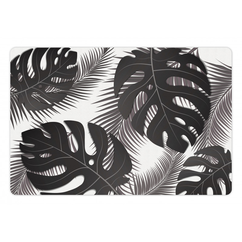 Monstera and Palm Leaves Pet Mat