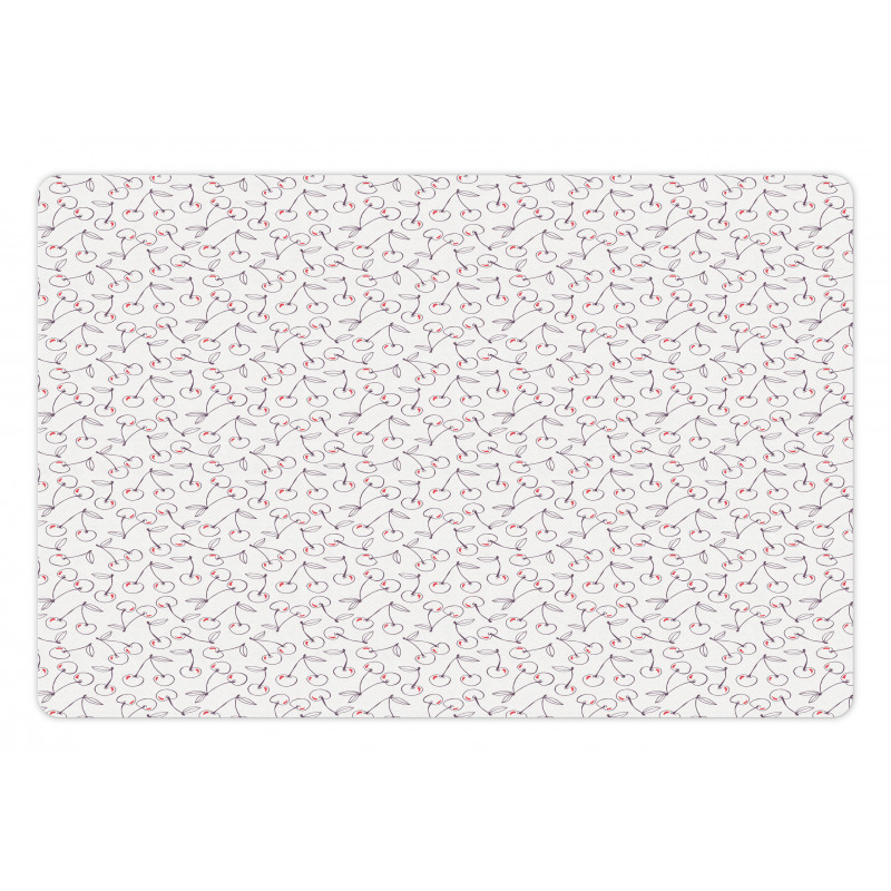 Cherries Drawn by Hand Pet Mat