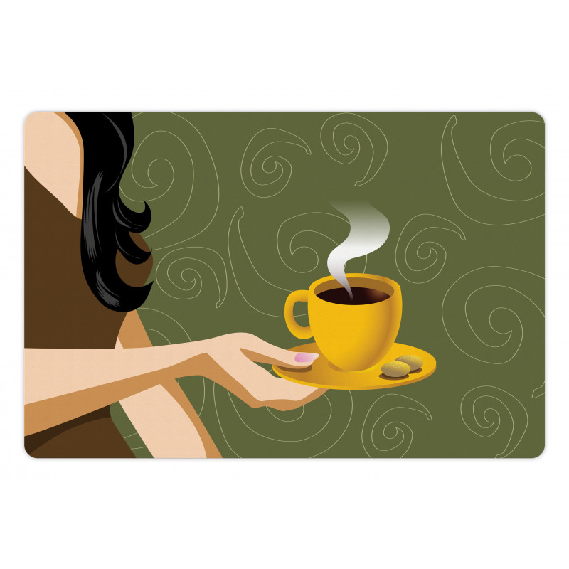 Woman Holding a Cup Cookies Pet Mat