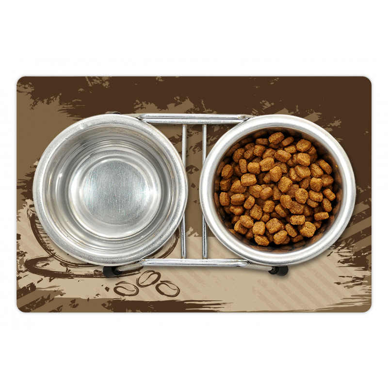 Grunge Style Cup and Beans Pet Mat