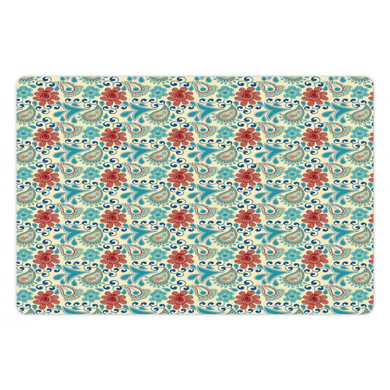 Flowers Folk Motifs Pet Mat