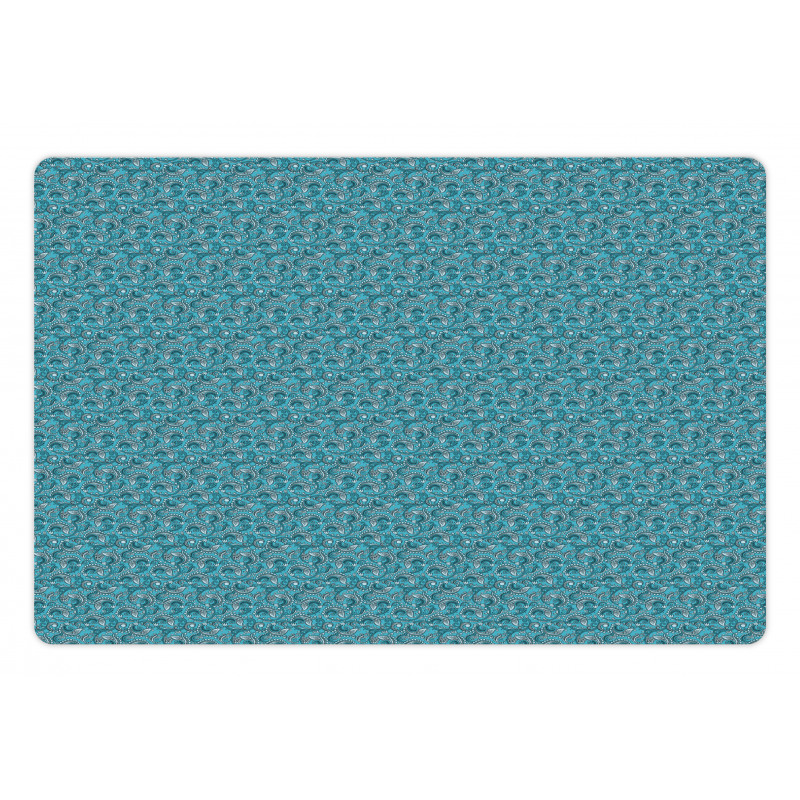 Curvy Leave Ornaments Pet Mat