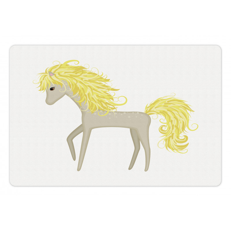 Blonde Little Horse Cartoon Pet Mat