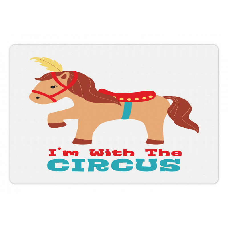 I'm with the Circus Text Horse Pet Mat