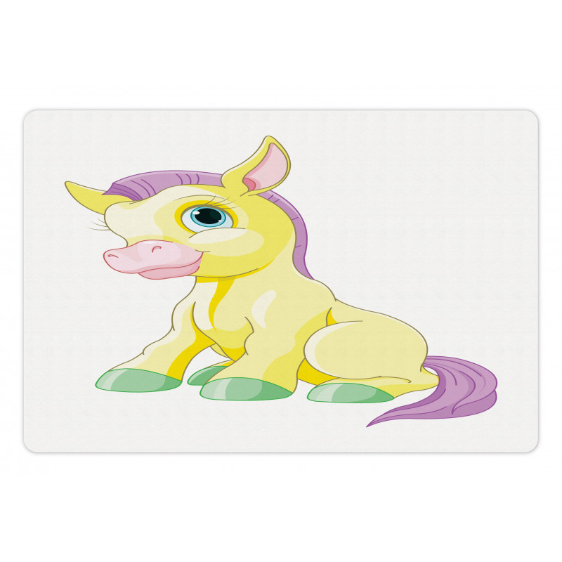 Childish Funny Cartoon Horse Pet Mat