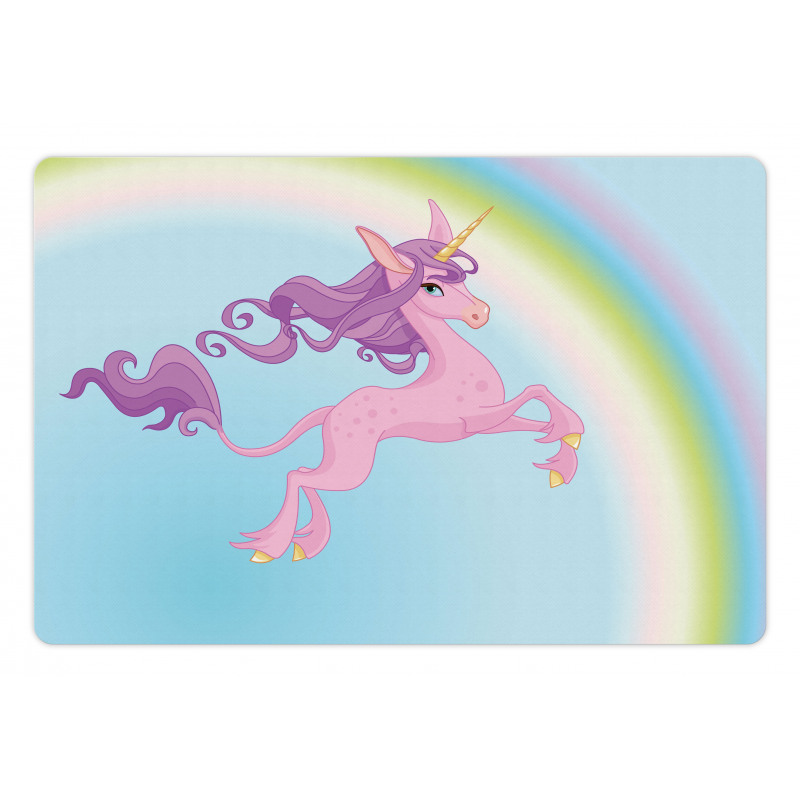 Unicorn and Pastel Rainbow Pet Mat