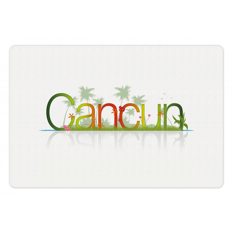 Tropic Wording Palm Trees Pet Mat