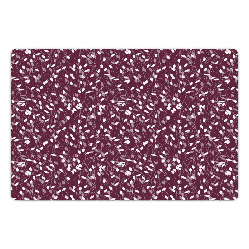 Dotted Lines Abstract Leaves Pet Mat