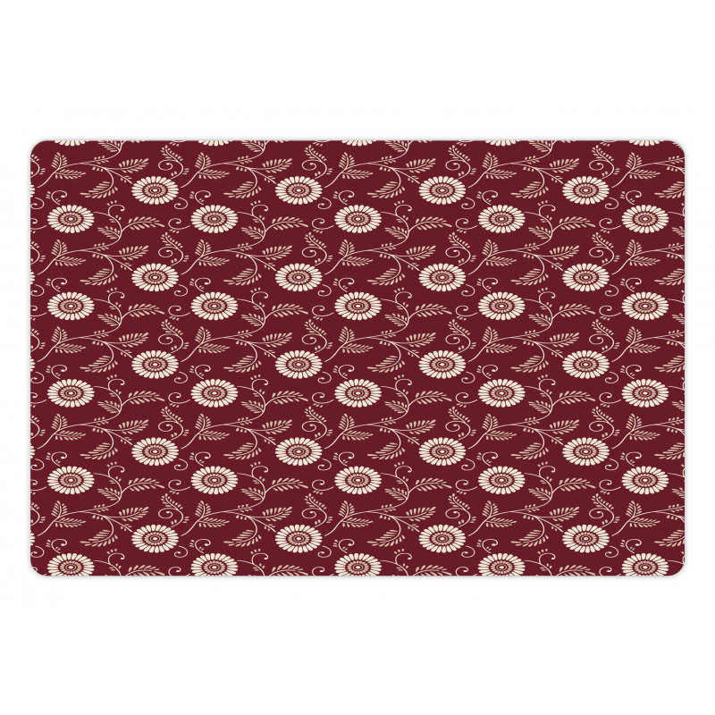 Bicolor Floral Graphic Art Pet Mat