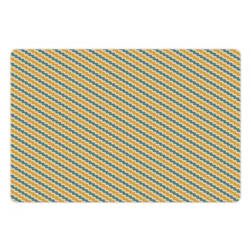 Diagonal Zigzag Stripes Pet Mat