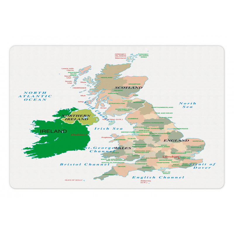 Country Names and Seas Pet Mat