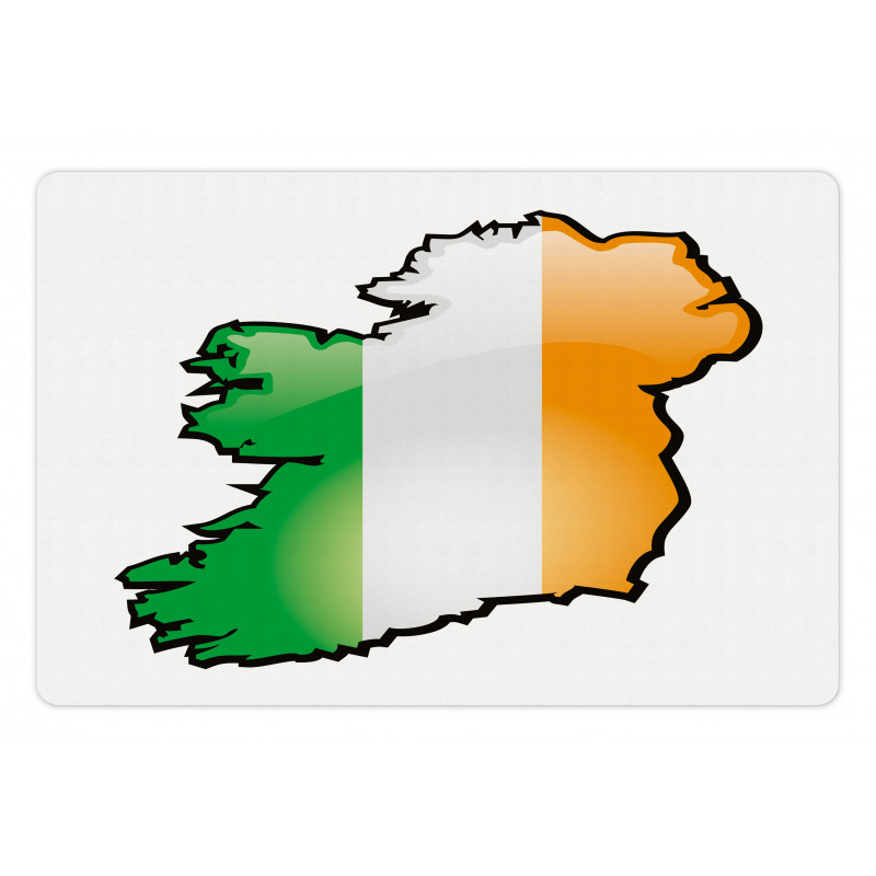 Cartoon Style Irish Map Pet Mat