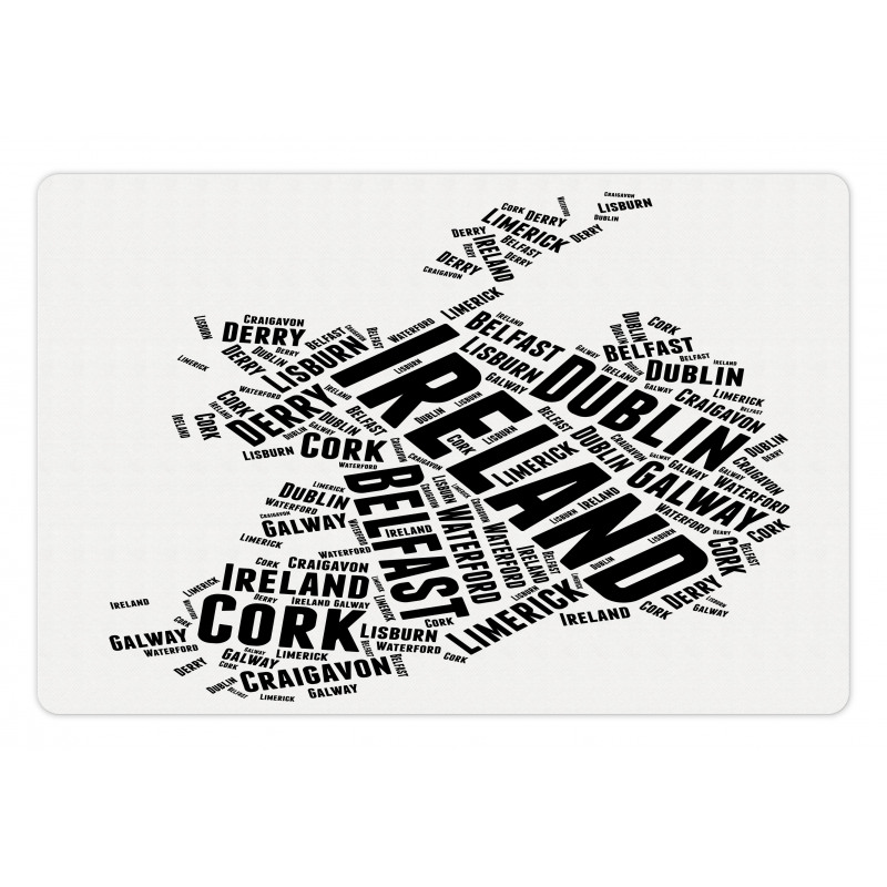 Modern City Names Theme Pet Mat