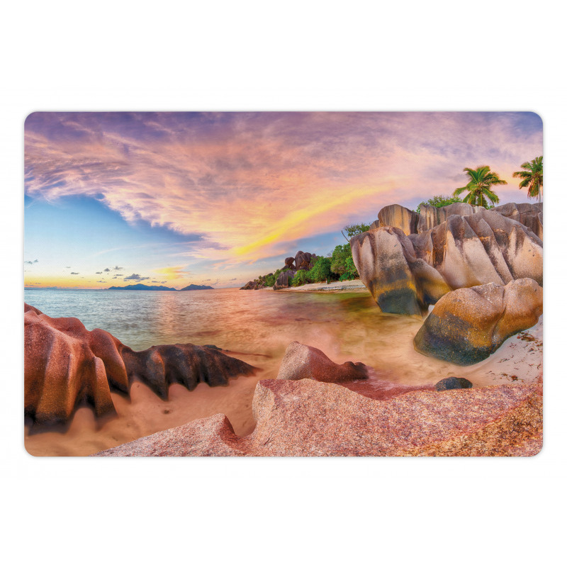 Rock Beach Sunset Photo Pet Mat