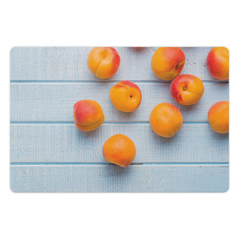 Apricots on Blue Wooden Table Pet Mat