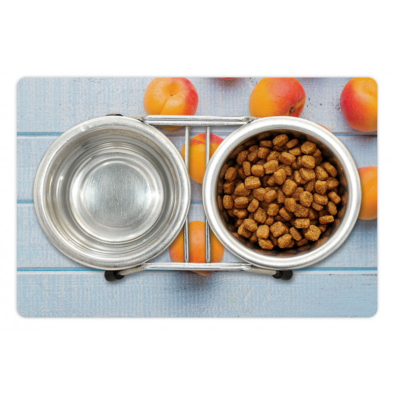 Apricots on Blue Wooden Table Pet Mat