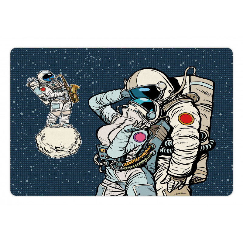 Romantic Couple in Space Pet Mat